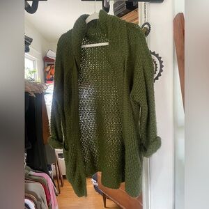 Olive green cardigan